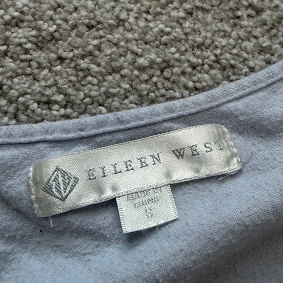 Lot of 2 Eileen West Nightgowns Womens S Blue Cotton Flannel Lace Victorian - Picture 8 of 14